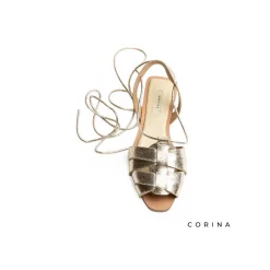Sandalia romana dorada atada
