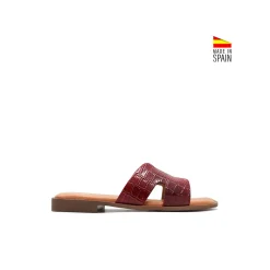 Sandalia slim H charol burdeos