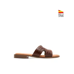 Sandalia slim H charol marron