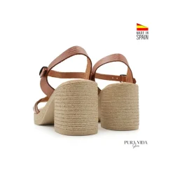 Sandalia Solea marrón con tacón y plataforma