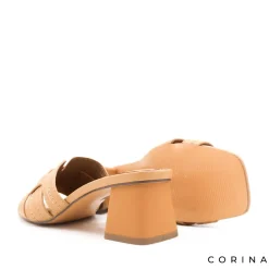 Sandalia tacón mule camel