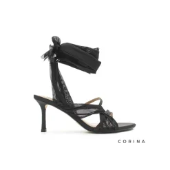 Sandalia tacon lazo negro