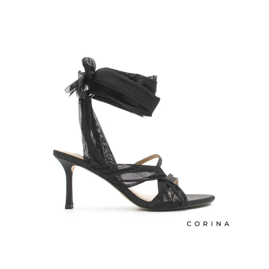 Sandalia tacon lazo negro
