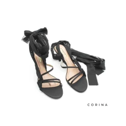 Sandalia tacon lazo​ negro