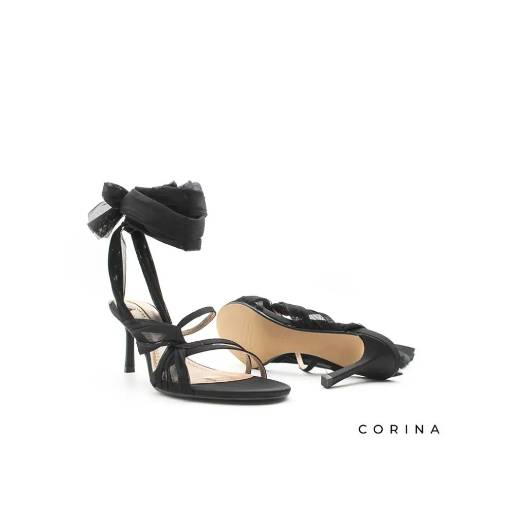 Sandalia tacon lazo negro
