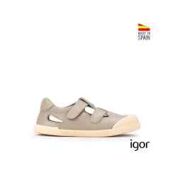 Sandalia taupe piel respetuosa