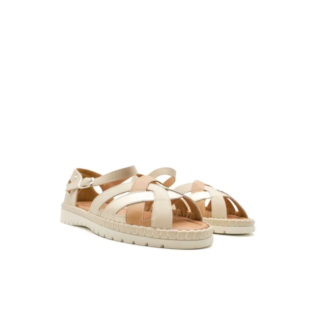 Sandalia V&D cangrejera beige