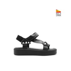 Sandalia velcro casual negra