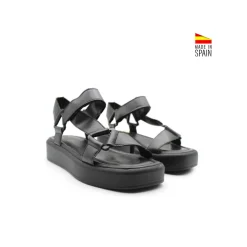 Sandalia velcro casual negra