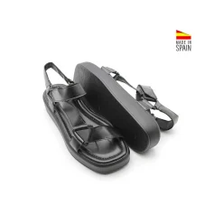 Sandalia velcro casual negra