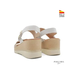 Sandalia Vita piel blanco beige