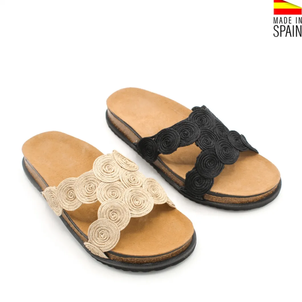 Sandalias circulitos rafia estilo bio