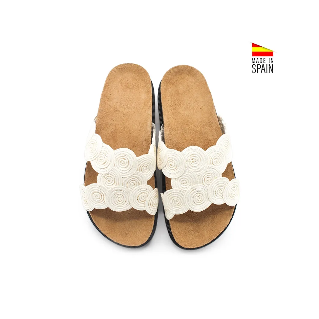 Sandalias circulitos rafia estilo bio
