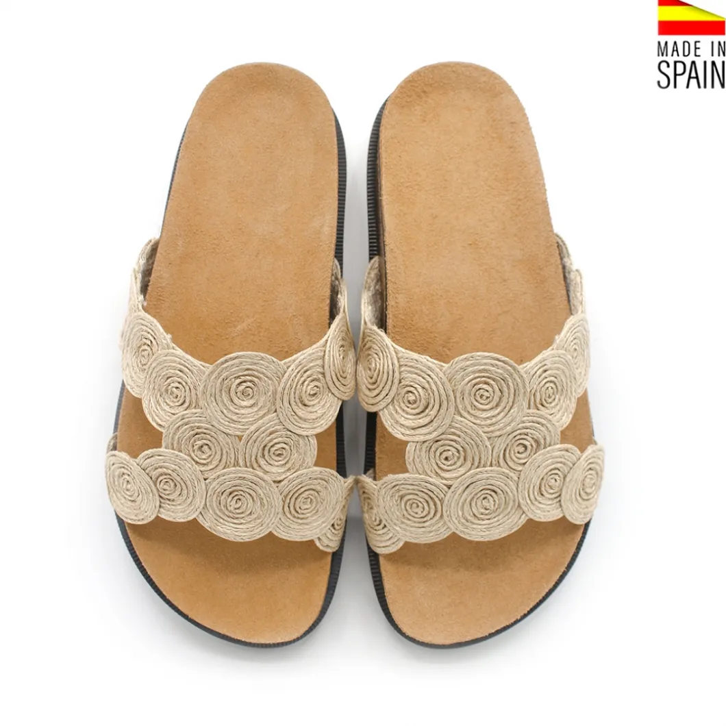 Sandalias circulitos rafia estilo bio