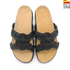 Sandalias circulitos rafia estilo bio