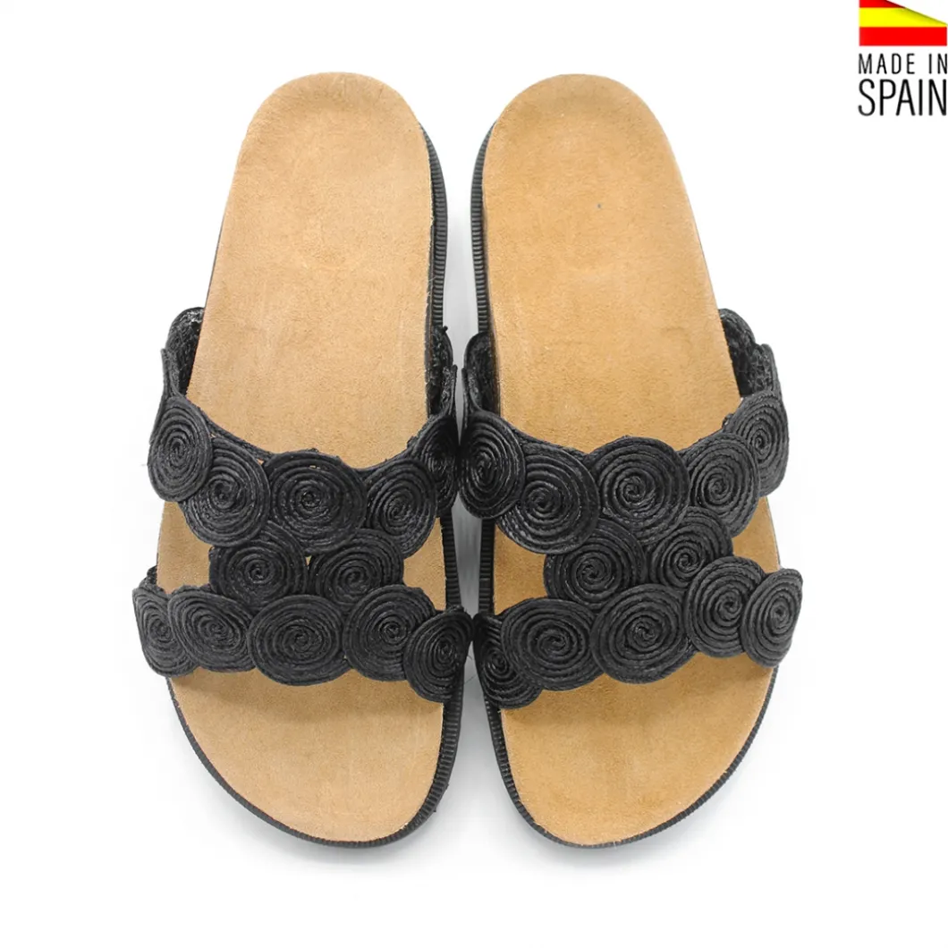 Sandalias circulitos rafia estilo bio