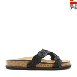 Sandalias circulitos rafia estilo bio