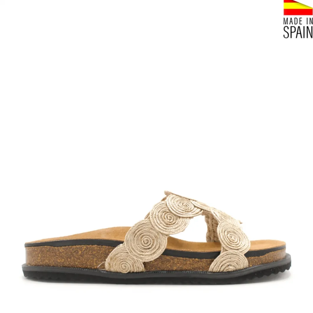 Sandalias circulitos rafia estilo bio