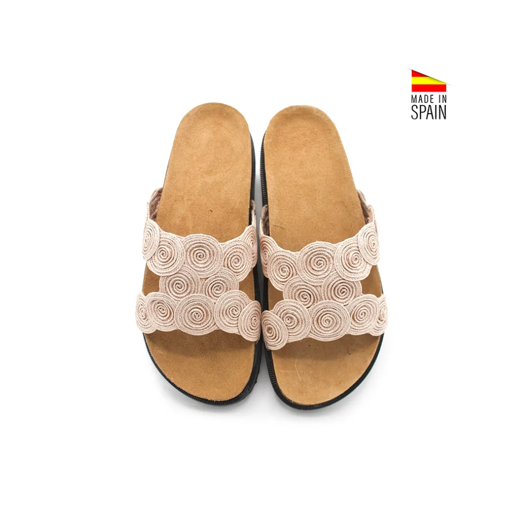Sandalias circulitos rafia estilo bio