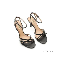 Sandalias con tacon negra de hebillas