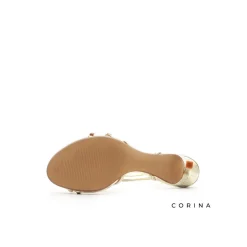 Sandalias con tacon platino de hebillas