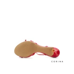 Sandalias con tacon rojas de hebillas