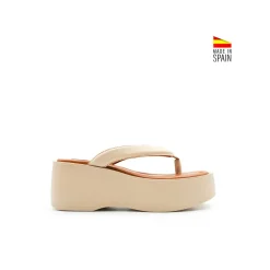 Sandalias dedo plataforma beige