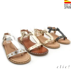 SANDALIAS NIÑA METALIZADA TACHAS