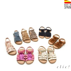 SANDALIAS NIÑA PIEL CON FLECOS