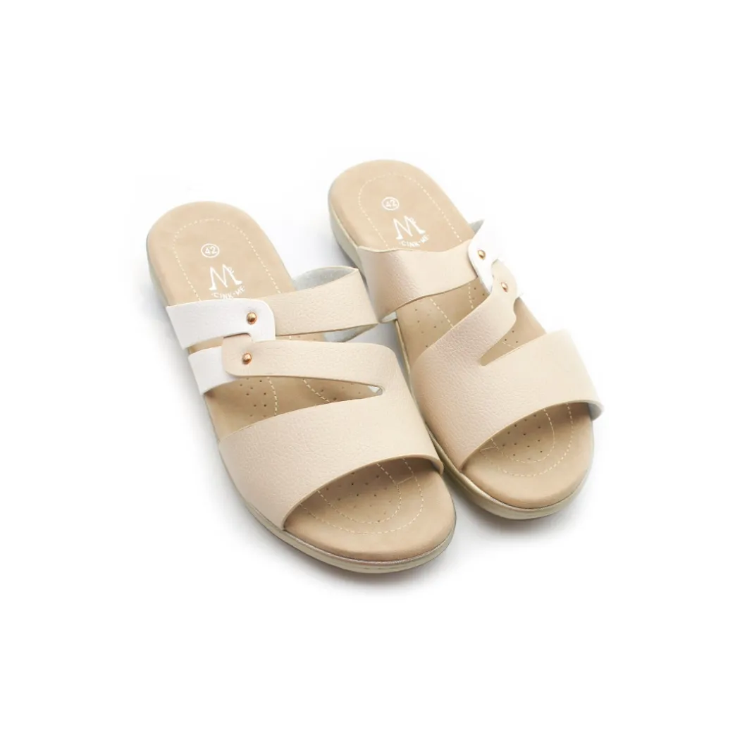Sandalias señora tallas grandes beige