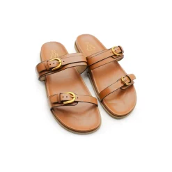 Sandalias tiras camel de talla grande