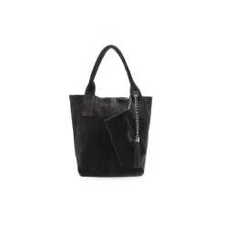 Shopper piel serraje negro