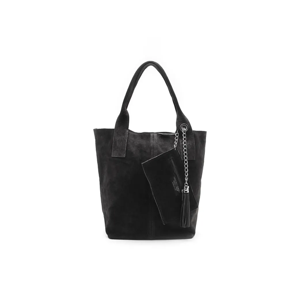 Shopper piel serraje negro