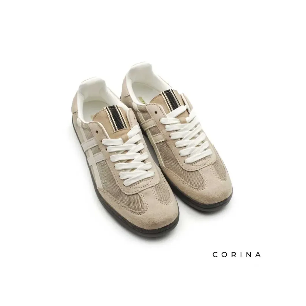 Sneaker beige lazo raso