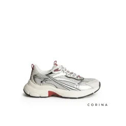 Sneaker plateada estilo chunky