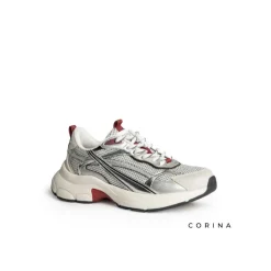 Sneaker plateada estilo chunky