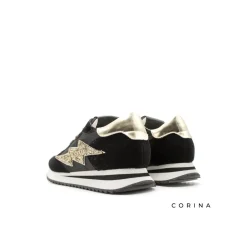 Sneakers rayo glitter negra