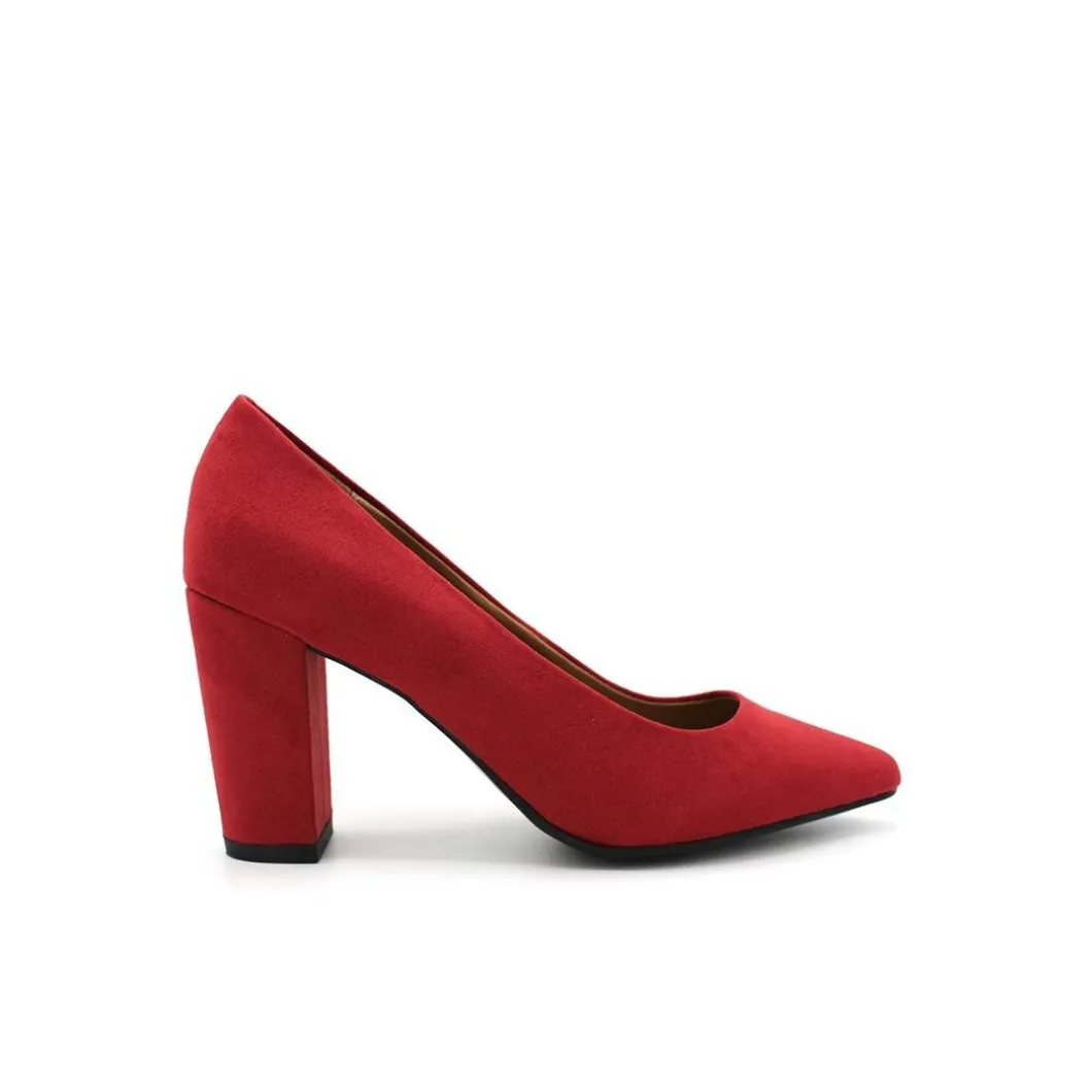 STILETTO TACÓN ANCHO ROJO