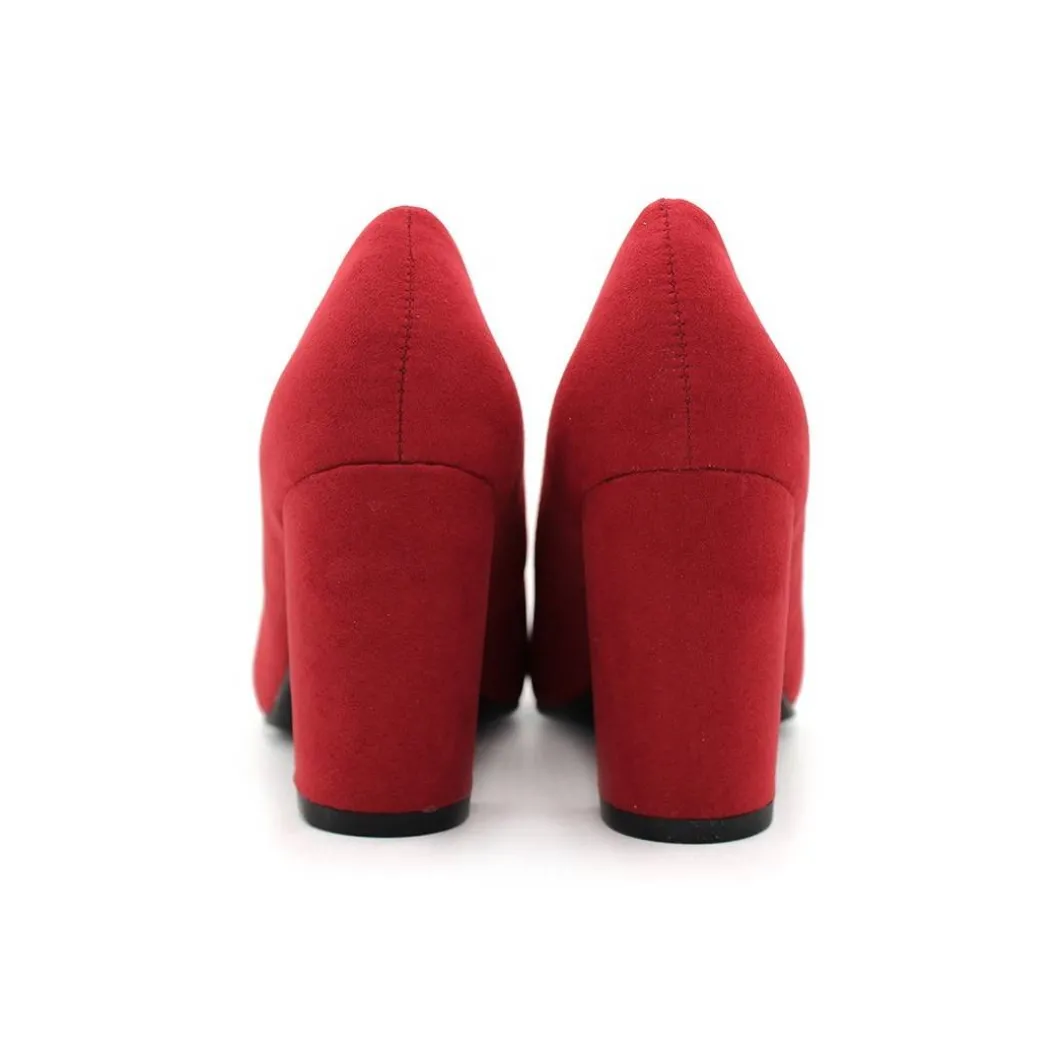 STILETTO TACÓN ANCHO ROJO