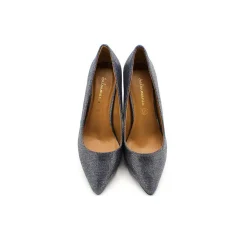 Stiletto tacón ancho vaquero brillo