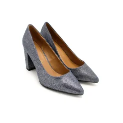 Stiletto tacón ancho vaquero brillo