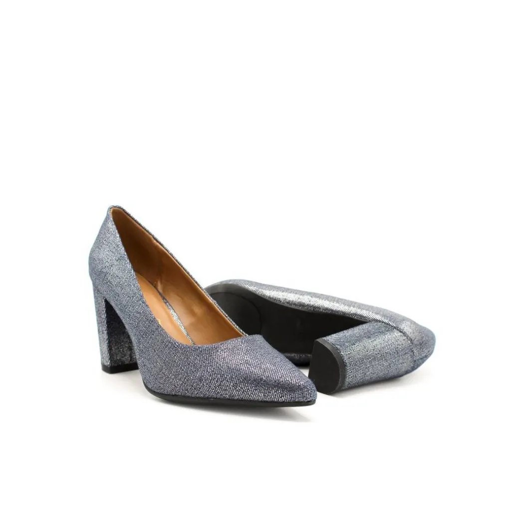 Stiletto tacón ancho vaquero brillo