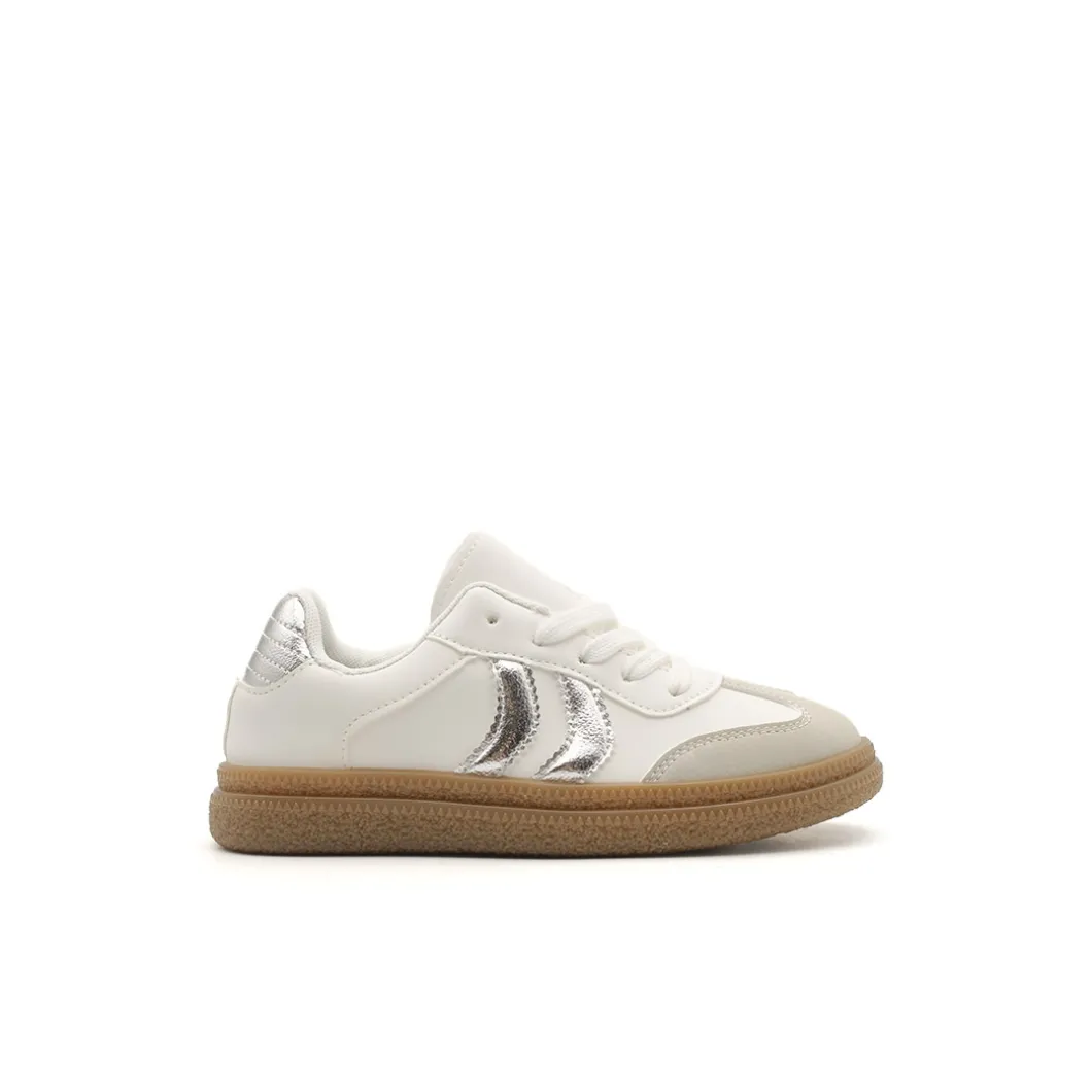 Zapatilla bamba club blanco-plata