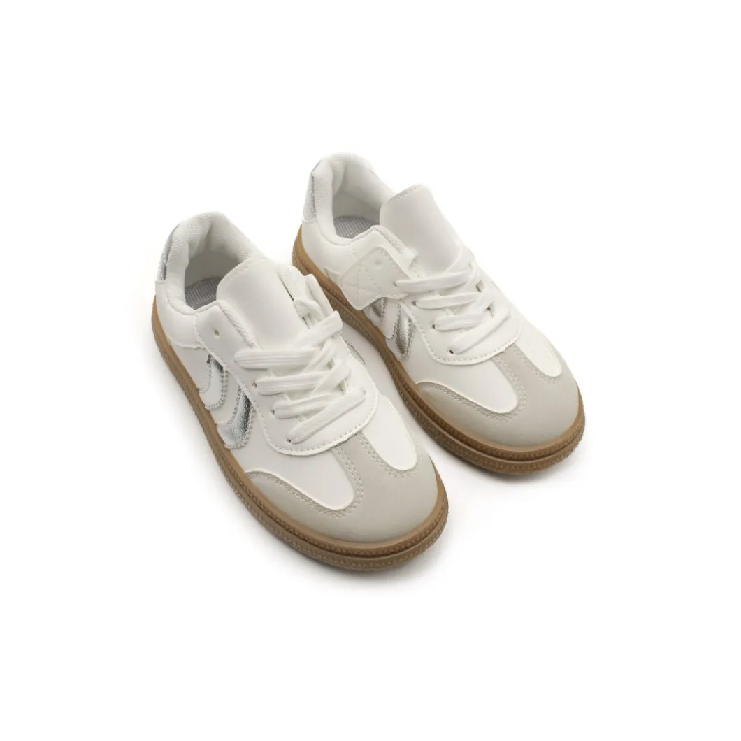 Zapatilla bamba club blanco-plata