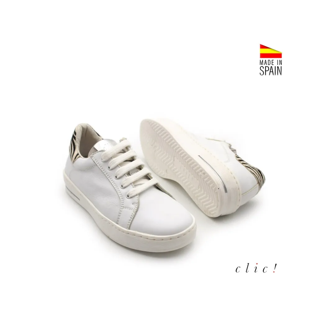 Zapatilla cebra cordones Clic!