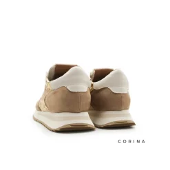 Zapatilla con lentejuelas dorada
