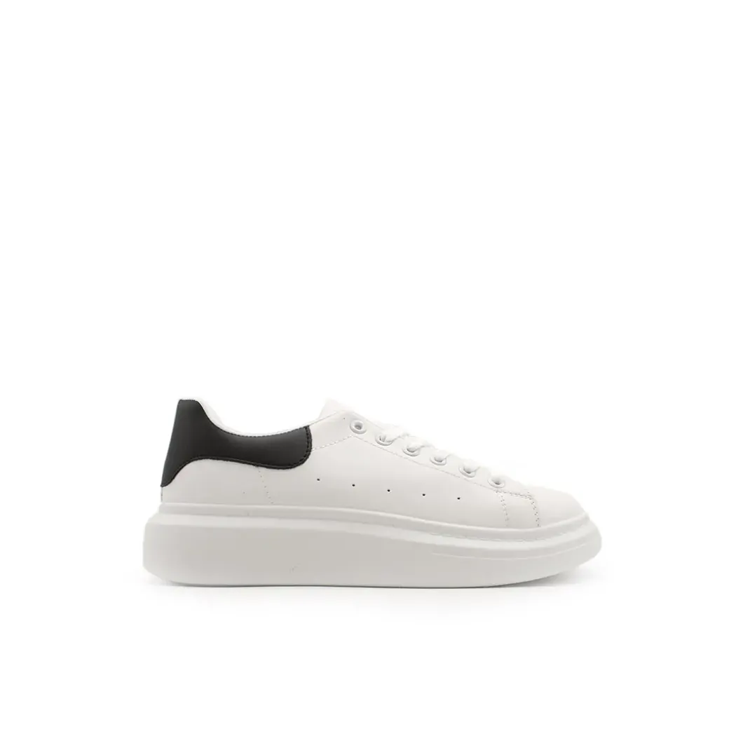 Zapatilla con plataforma en blanco y negro