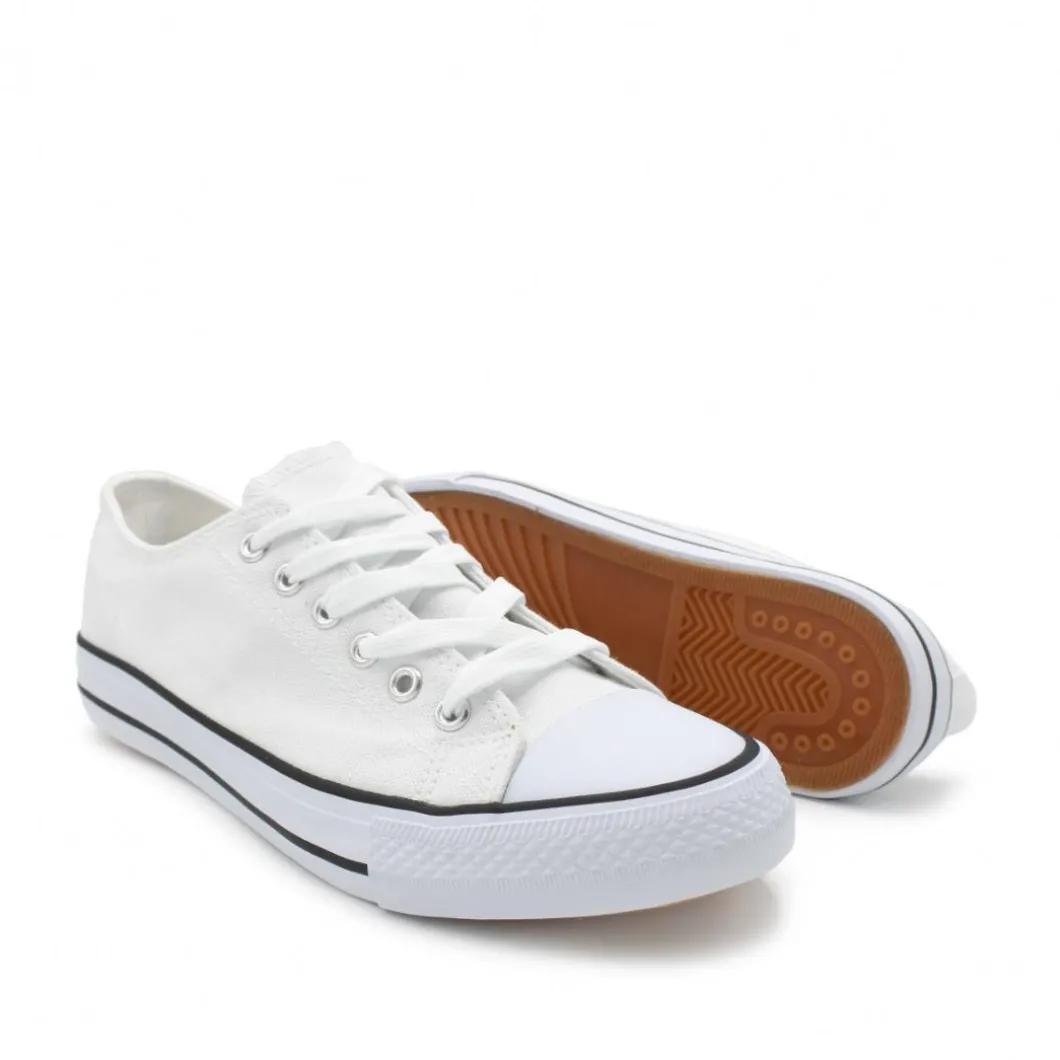 Zapatilla CV Blanca raya negra
