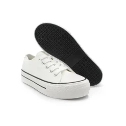 ZAPATILLA CV PLAT. BLANCA RAYA NEGRA