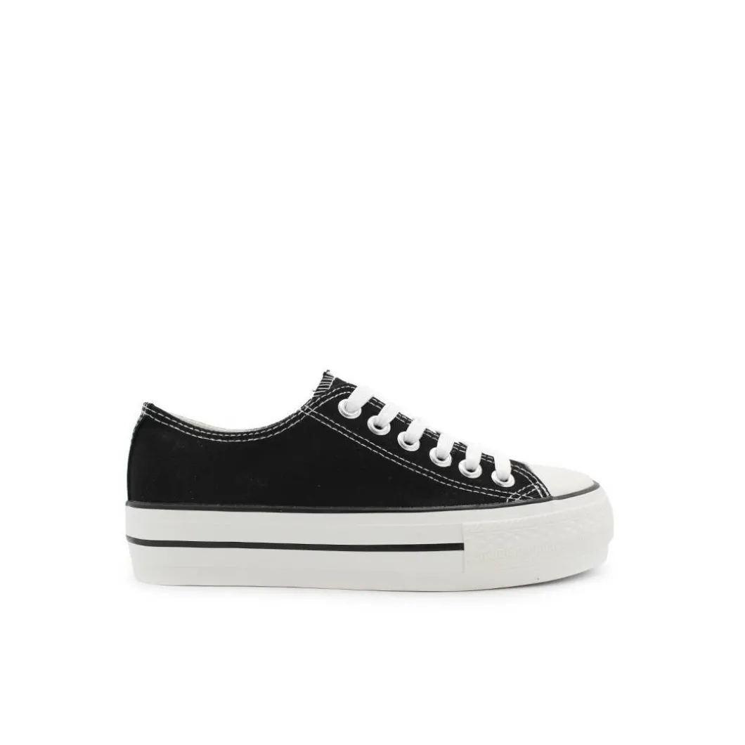 Zapatilla Cv Plataforma Negra